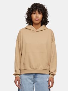 Sudadera con capucha para mujer Modern Urban Classics con puños y capucha acanalados, 280 g/m² de algodón, color beige.