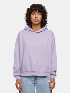 bequemer URBAN CLASSICS Damen Hoodie Rippbündchen Kapuze 280 g/m² mit Baumwolle Violett