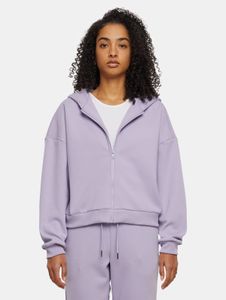 bequemer Urban Classics Damen Hoodie Stretch Reißverschluss Taschen mit Baumwolle Violett