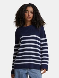 Casual Urban Classics women's sweatshirt with ribbed cuffs, blue