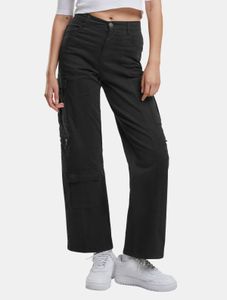 bequeme Urban Classics Damen Jeans Stretch Reißverschluss Taschen mit Baumwolle Schwarz