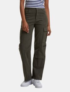 stylische URBAN CLASSICS Damen Jeans Stretch Reißverschluss Taschen mit Baumwolle Oliv-Grün