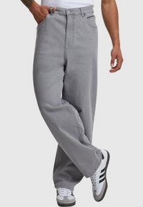 lässige Urban Classics Herren Jeans Stretch Reißverschluss 390 g/m² mit Baumwolle Grau