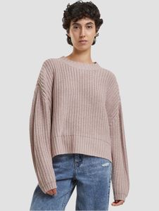 weiches Urban Classics Damen Sweatshirt Rippbündchen Oversize Alt-Rosa