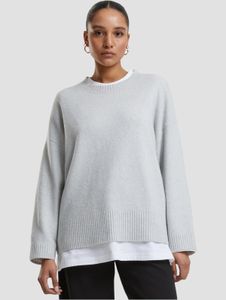 bequemes URBAN CLASSICS Damen Sweatshirt Stretch Grau