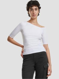 Camiseta deportiva Urban Classics para mujer, 180 g/m², de algodón blanco.