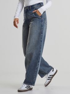 bequeme URBAN CLASSICS Damen Jeans Reißverschluss Taschen mit Baumwolle Blau