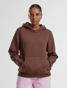 Modern Urban Classics women's hoodie with ribbed cuffs and hood, 330 g/m² cotton, brown