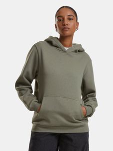 bequemer Urban Classics Damen Hoodie Rippbündchen Kapuze 330 g/m² mit Baumwolle Grün