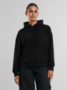weicher Urban Classics Damen Hoodie Rippbündchen Kapuze Schwarz