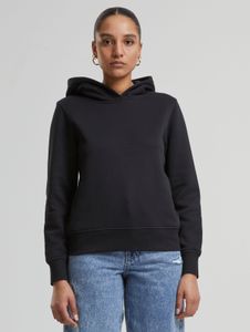 bequemer Urban Classics Damen Hoodie Rippbündchen Kapuze 300 g/m² mit Baumwolle Schwarz