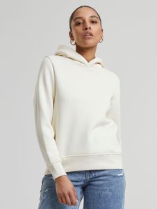 Felpa con cappuccio da donna Urban Classics, morbida, con polsini e cappuccio a coste, 300 g/m² di cotone, ecru-bianco