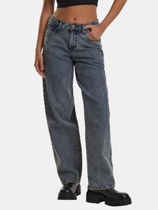 lässige Urban Classics Damen Jeans Reißverschluss Taschen mit Baumwolle Blau