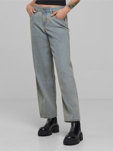 bequeme Urban Classics Damen Jeans Reißverschluss Taschen mit Baumwolle Blau