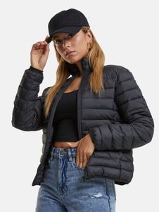 lässige URBAN CLASSICS Damen Jacke Reißverschluss Taschen 70 g/m² Schwarz