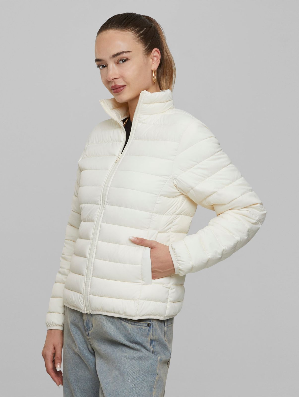 URBAN CLASSICS Damen Steppjacke mit Reißverschluss und Taschen