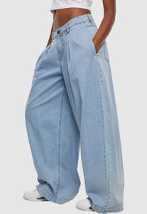 Eleganti jeans da donna Urban Classics con chiusura a zip e in cotone, blu