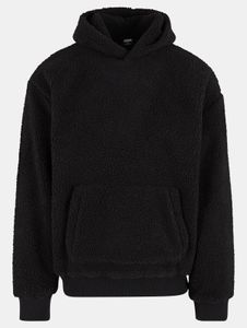 Felpa con cappuccio da uomo Modern URBAN CLASSICS con polsini a coste, colore nero.