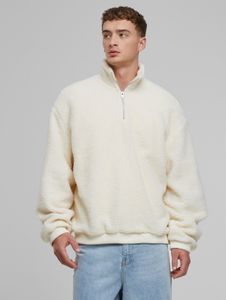 lässiges URBAN CLASSICS Herren Sweatshirt Ecru-Weiß