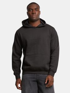 lässiger URBAN CLASSICS Herren Hoodie Rippbündchen Kapuze 270 g/m² Schwarz