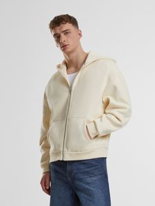Sudadera cómoda con capucha para hombre de Urban Classics, con cordón ajustable y cremallera, 330 g/m² de algodón, color crudo-blanco.