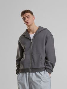 Comfortable Urban Classics men's hoodie with drawstring and zipper, 330 g/m² cotton, grey