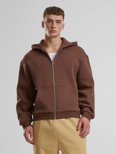 weicher Urban Classics Herren Hoodie Kordelzug Reißverschluss 330 g/m² mit Baumwolle Braun
