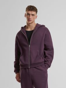 lässiger Urban Classics Herren Hoodie Kordelzug Reißverschluss 330 g/m² mit Baumwolle Violett