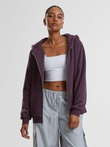 lässiger URBAN CLASSICS Damen Hoodie 330 g/m² mit Baumwolle Violett