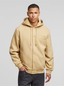 Chaqueta funcional Urban Classics para hombre con cordón ajustable y cremallera, de algodón, color beige.