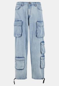 stylische Urban Classics Herren Jeans Reißverschluss Taschen 450 g/m² mit Baumwolle Blau
