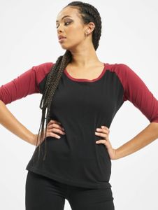 Sweat-shirt femme Casual Urban Classics, 140 g/m², coton, noir/rouge