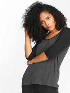 weiches Urban Classics Damen Sweatshirt 140 g/m² mit Baumwolle Grau/Schwarz