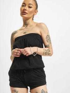 feminines Urban Classics Damen Kleid Stretch 180 g/m² mit Baumwolle Schwarz
