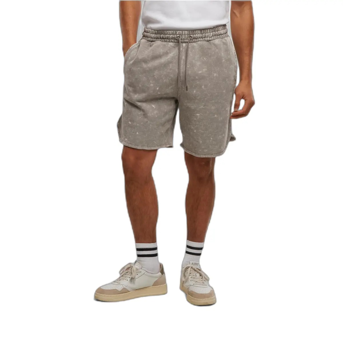 Urban Classics Herren Shorts Baumwolle mit Kordelzug Beige