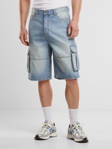 bequeme Urban Classics Herren Shorts Reißverschluss Taschen mit Baumwolle Blau