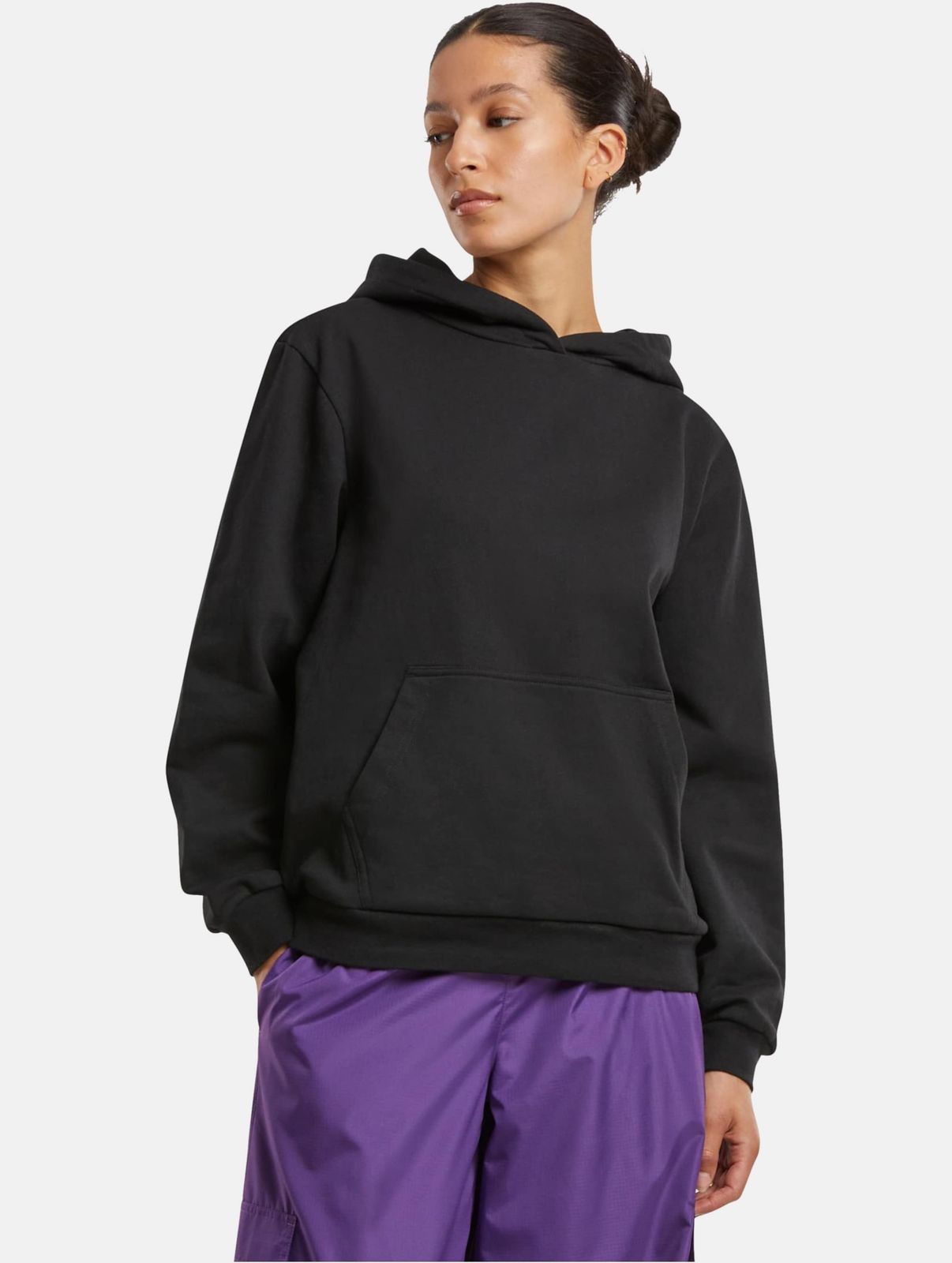 Urban Classics Damen Hoodie Fleece mit Baumwolle Schwarz
