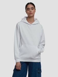 bequemer Urban Classics Damen Hoodie Kapuze Fleece mit Baumwolle Weiß