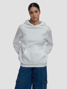 lässiger Urban Classics Damen Hoodie Fleece mit Baumwolle Weiß