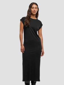 modisches Urban Classics Damen Kleid Reißverschluss Taschen mit Baumwolle Schwarz