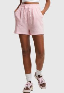 Pantalones cortos casuales Urban Classics para mujer con cordón ajustable y bolsillos, de algodón, color rosa.