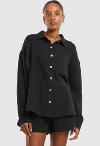 vielseitiges Urban Classics Damen Polo-Shirt Oversize mit Baumwolle Schwarz