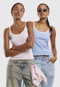 modernes Urban Classics Damen T-Shirt Stretch 180 g/m² mit Baumwolle Weiß/Blau