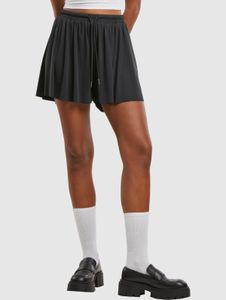 sommerliche Urban Classics Damen Shorts Stretch Kordelzug 165 g/m² Schwarz