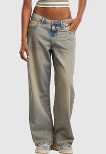 Eleganti jeans da donna Urban Classics con dettaglio a catena in cotone, blu/beige