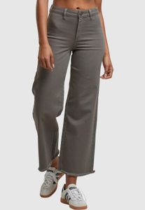 lässige Urban Classics Damen Jeans Straight Fit Stretch Reißverschluss mit Baumwolle Khaki