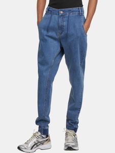 moderne Urban Classics Herren Jeans Stretch Kordelzug Reißverschluss mit Baumwolle Blau