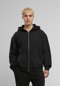 bequemer Urban Classics Herren Hoodie Reißverschluss Rippbündchen 330 g/m² mit Baumwolle Schwarz