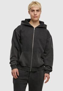 moderner Urban Classics Herren Hoodie Reißverschluss Rippbündchen 330 g/m² mit Baumwolle Grau