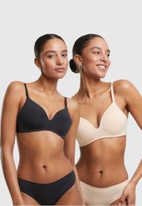 weicher URBAN CLASSICS Damen BH Stretch 140 g/m² Schwarz/Beige